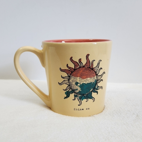 Life Is Good Shine On Bohemian Yellow Orange Coffee Cup Mug 14 Oz - Picture 1 of 12